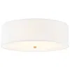 Justice Design Textile 24" Brushed Brass White Shade Ceiling Light
