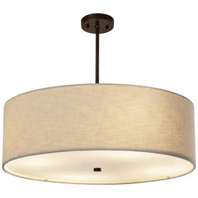 Justice Design Textile 24" Classic Bronze Cream Drum Pendant Light