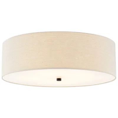 Justice Design Textile 24" Wide Matte Black Ceiling Light With Cream Shade
