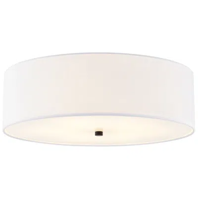 Justice Design Textile 24" Wide Matte Black Ceiling Light With White Shade