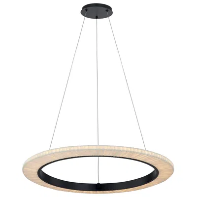 Justice Design Textile 24" Wide Medallo Led Ring Cream Linen Pendant