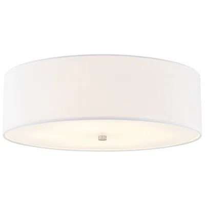 Justice Design Textile 24"w Brushed Nickel Ceiling Light With White Shade
