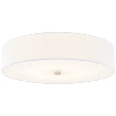 Justice Design Textile 30"w Brushed Nickel Ceiling Light With White Shade