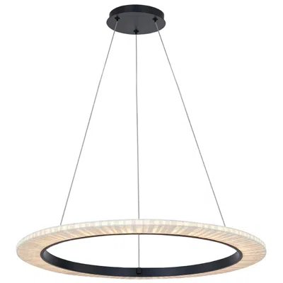 Justice Design Textile 32" Wide Medallo Led Ring Cream Linen Pendant