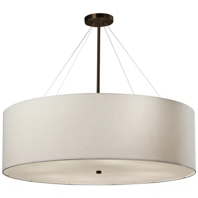 Justice Design Textile 36" Wide Bronze And White Drum Pendant Light