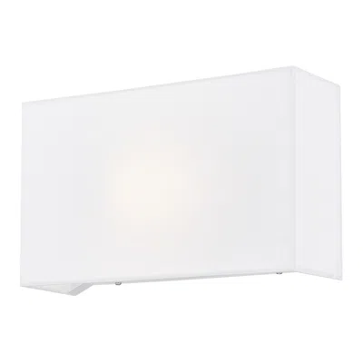 Justice Design Textile 8" High White Linen Rectangular Ada Wall Sconce