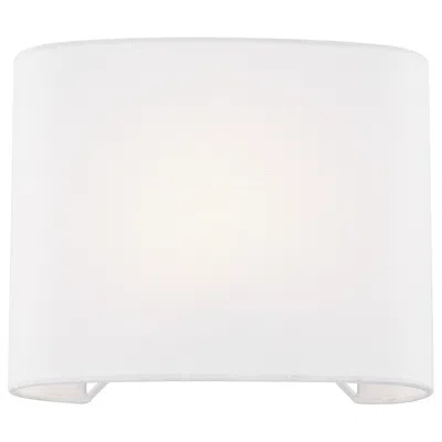 Justice Design Textile 9 3/4" High White Linen Oval Ada Wall Sconce
