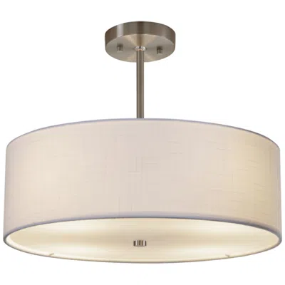 Justice Design Textile™ Classic 18"w Nickel White Drum Pendant Light