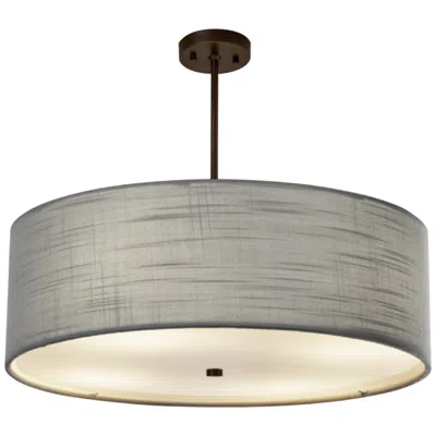 Justice Design Textile™ Classic 24"w Bronze Gray Drum Pendant Light