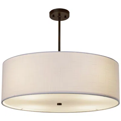 Justice Design Textile� Classic 24"w Bronze White Drum Pendant Light