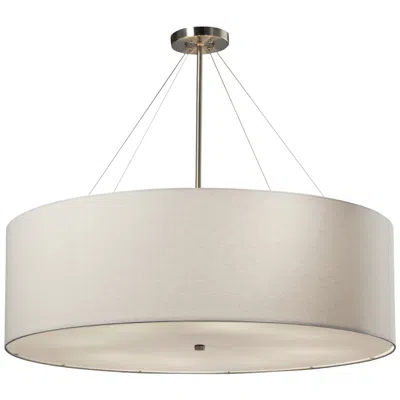 Justice Design Textile™ Classic 36"w Nickel White Drum Pendant Light