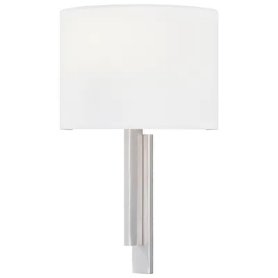 Justice Design Textile Hamilton 14" High Brushed Nickel Ada Wall Sconce