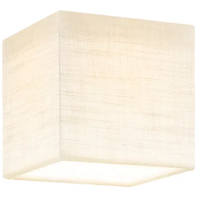 Justice Design Textile Marco 4.25" Wide Cream Linen Led Flush-mount