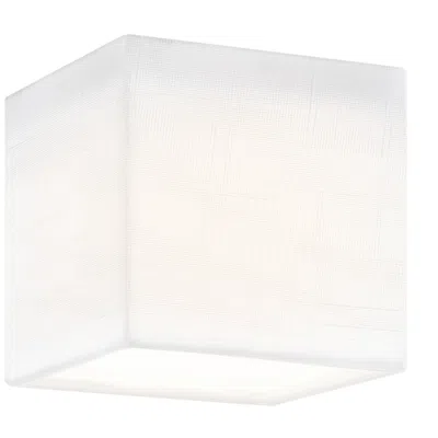 Justice Design Textile Marco 4.25" Wide White Linen Led Flush-mount