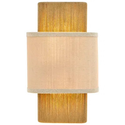 Justice Design Textile Narberth 13.5"h 2-light Brushed Brass, Cream Linen Wall Sconce