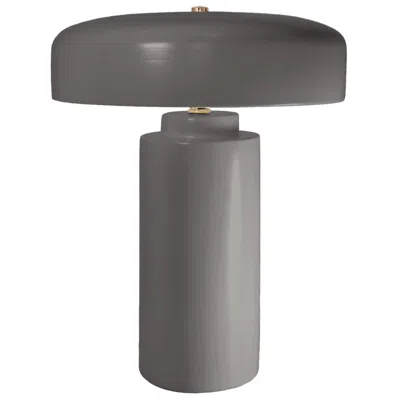 Justice Design Tower 16.5" Tall Gloss Grey Ceramic Table Lamp