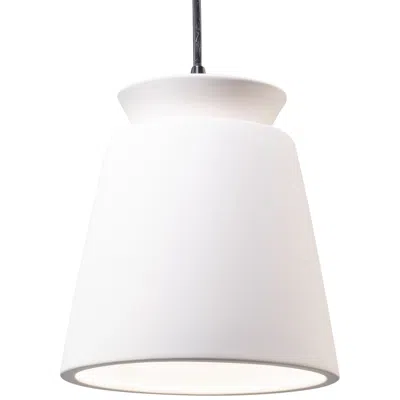 Justice Design Trapezoid 7 3/4" Wide Bisque Ceramic Led Mini Pendant Light