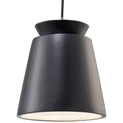 Justice Design Trapezoid 7 3/4"w Matte Black Ceramic Led Mini Pendant Light