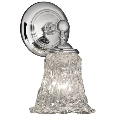 Justice Design Veneto Luce 10.5" High Polished Chrome Wall Sconce With Lace Shade