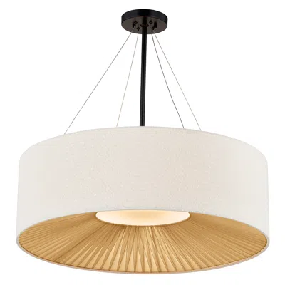 Justice Design Warren 36"w Matte Black Drum Pendant Light