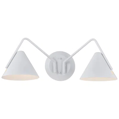 Justice Design Zag 8" High 2 Light Matte White Led Wall Sconce