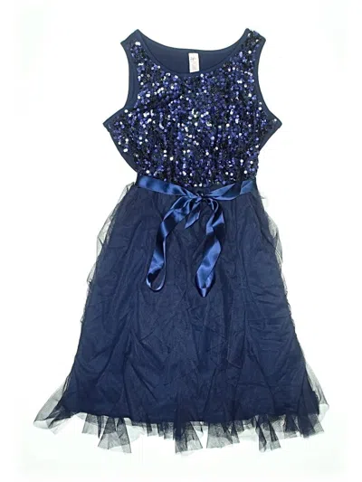 Pre-owned Justice Kids' Dress In Blue