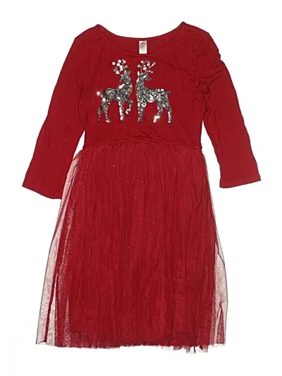 Pre-owned Justice Kids' Dress In Red