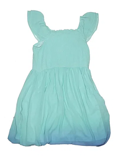 Pre-owned Justice Kids' Dress In Teal