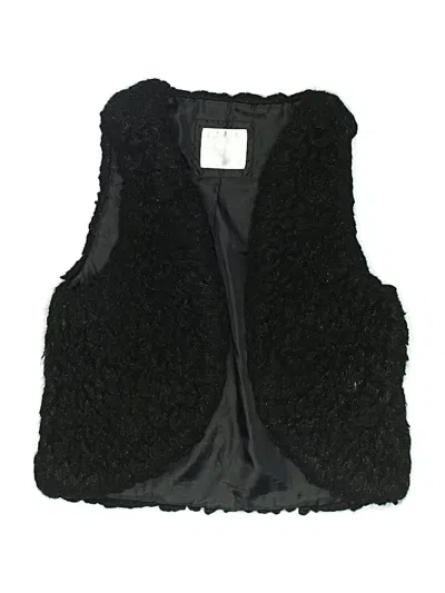 Pre-owned Justice Kids' Faux Fur Vest In Black