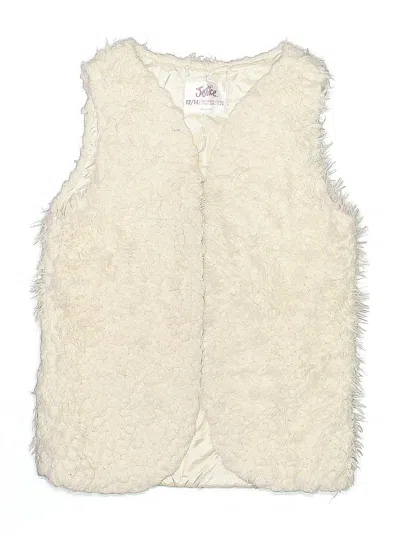 Pre-owned Justice Kids' Faux Fur Vest In White