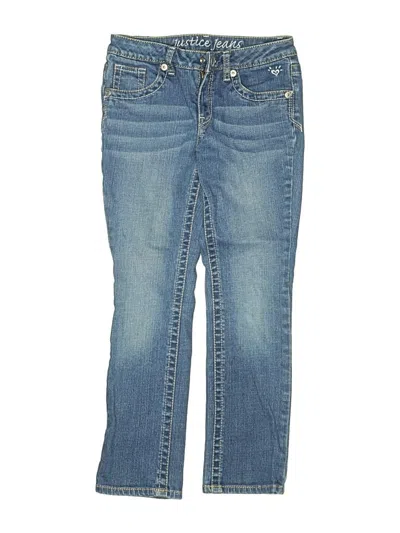 Pre-owned Justice Kids' Jeans In Blue