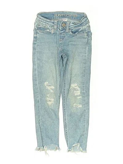 Pre-owned Justice Kids' Jeans In Blue