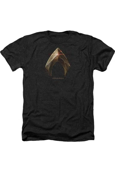 Justice League Movie Aquaman Logo Adult Heather Tee / T-shirt In Black