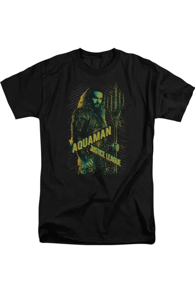 Justice League Movie Aquaman Short Sleeve Adult Tall Tee / T-shirt In Black