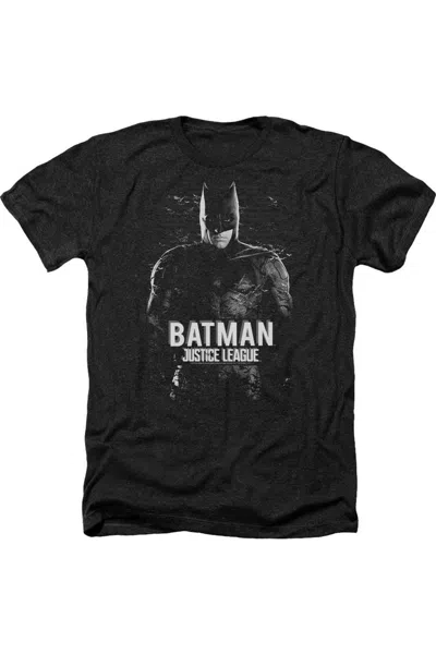Justice League Movie Batman Adult Heather Tee / T-shirt In Black