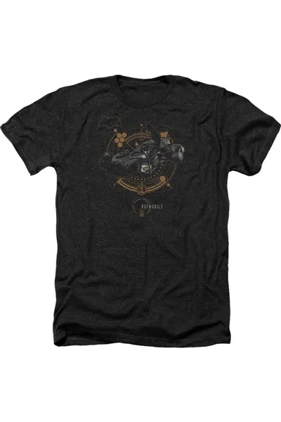 Justice League Movie Batmobile Adult Heather Tee / T-shirt In Black
