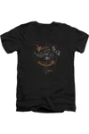 Justice League Movie Batmobile Short Sleeve Adult V Neck Premium Cotton Tee / T-shirt In Black
