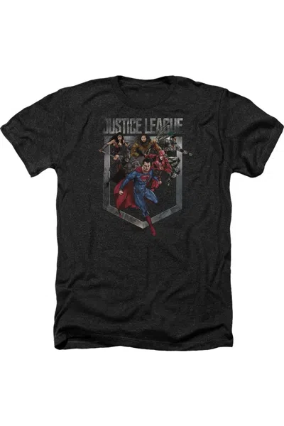 Justice League Movie Charge Adult Heather Tee / T-shirt In Black