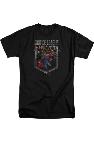 Justice League Movie Charge Short Sleeve Adult Tall Tee / T-shirt In Black