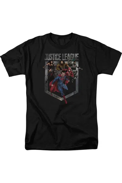 Justice League Movie Charge Short Sleeve Adult Tee / T-shirt In Black