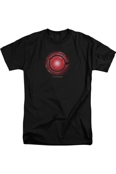 Justice League Movie Cyborg Logo Short Sleeve Adult Tall Tee / T-shirt In Black