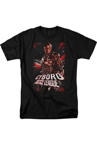 Justice League Movie Cyborg Short Sleeve Adult Tee / T-shirt In Black