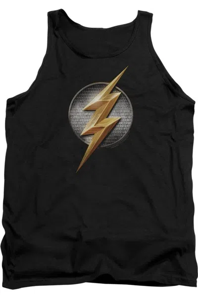 Justice League Movie Flash Logo Adult Tank Top In Black