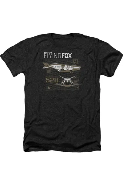 Justice League Movie Flying Fox Adult Heather Tee / T-shirt In Black