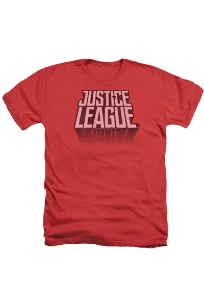 Justice League Movie League Distressed Adult Heather Tee / T-shirt In Red