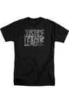 Justice League Movie Metal Logo Short Sleeve Adult Tall Tee / T-shirt In Black