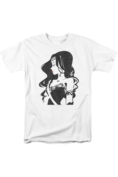 Justice League Movie Profile Short Sleeve Adult Tee / T-shirt In White