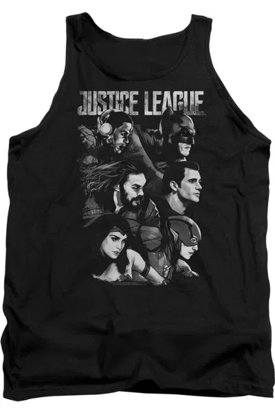 Justice League Movie Pushing Forward Adult Tank Top In Black