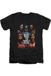 Justice League Movie Save The World Poster Short Sleeve Adult V Neck Premium Cotton Tee / T-shirt In Black
