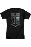 Justice League Movie Shield Logo Short Sleeve Adult Tall Tee / T-shirt In Black